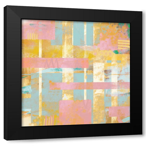 Pastel Pattern Black Modern Wood Framed Art Print by Meneely, Dan