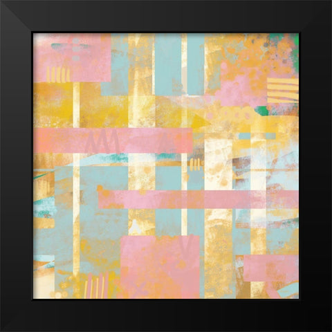 Pastel Pattern Black Modern Wood Framed Art Print by Meneely, Dan