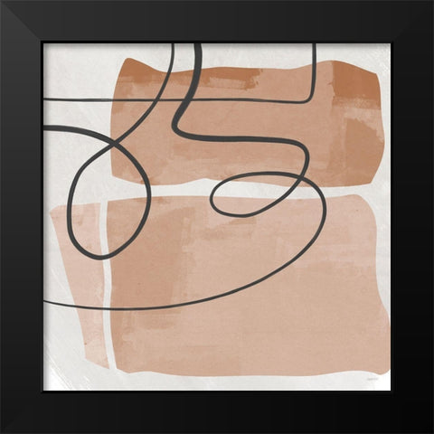 Terracotta Line Design Square Black Modern Wood Framed Art Print by Meneely, Dan