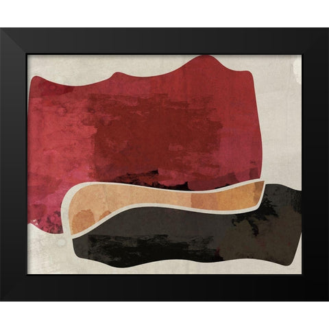 Red and Black Machine Abstract Black Modern Wood Framed Art Print by Meneely, Dan
