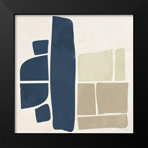 Machine Shapes Black Modern Wood Framed Art Print by Meneely, Dan