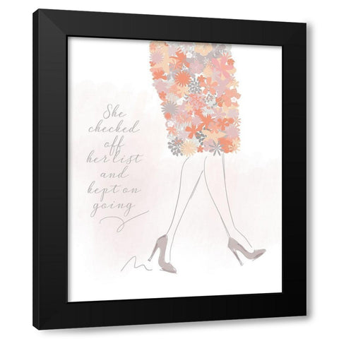 She Kept On Going Black Modern Wood Framed Art Print with Double Matting by Quach, Anna