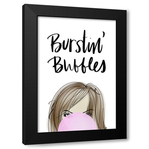 Sassy Hair Dont Care I Black Modern Wood Framed Art Print by Quach, Anna