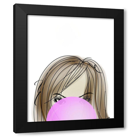 Visions of Hair Style III Black Modern Wood Framed Art Print with Double Matting by Quach, Anna