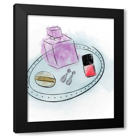 Makeup Tray Black Modern Wood Framed Art Print by Quach, Anna
