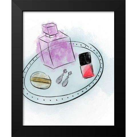 Makeup Tray Black Modern Wood Framed Art Print by Quach, Anna