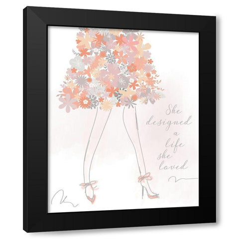 She Designed a Life She Loved Black Modern Wood Framed Art Print by Quach, Anna