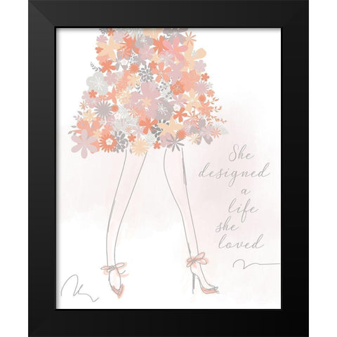 She Designed a Life She Loved Black Modern Wood Framed Art Print by Quach, Anna