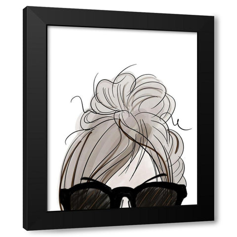 Visions of Hair Style IV Black Modern Wood Framed Art Print with Double Matting by Quach, Anna