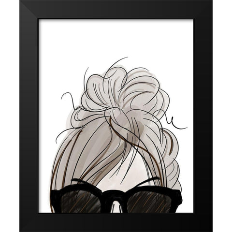 Visions of Hair Style IV Black Modern Wood Framed Art Print by Quach, Anna