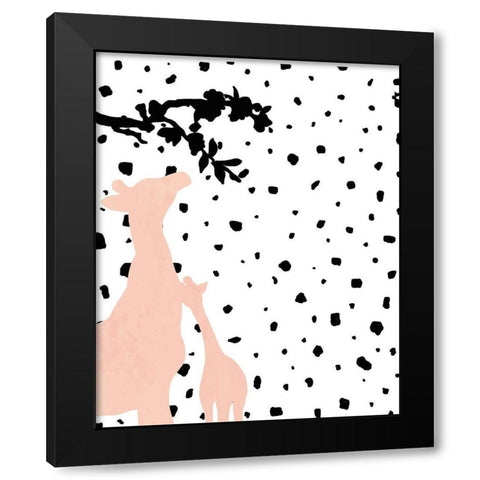 Modern Giraffe Black Modern Wood Framed Art Print by Quach, Anna