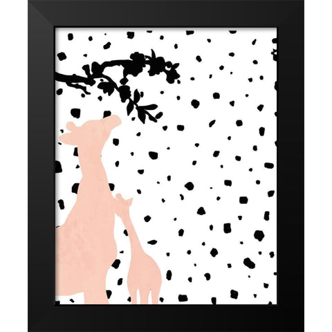 Modern Giraffe Black Modern Wood Framed Art Print by Quach, Anna