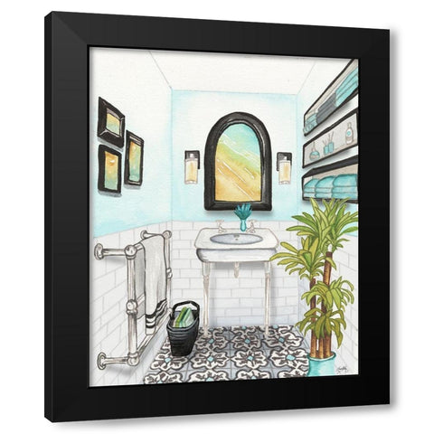 Boho Bath II Black Modern Wood Framed Art Print by Medley, Elizabeth