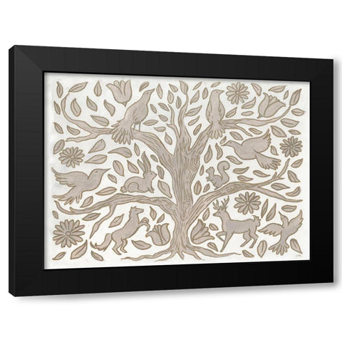 Animal Tree Black Modern Wood Framed Art Print by Medley, Elizabeth