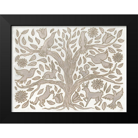 Animal Tree Black Modern Wood Framed Art Print by Medley, Elizabeth