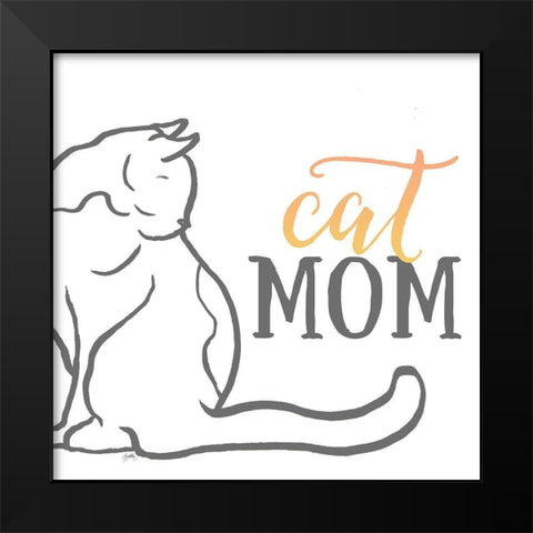 Cat Mom Black Modern Wood Framed Art Print by Medley, Elizabeth