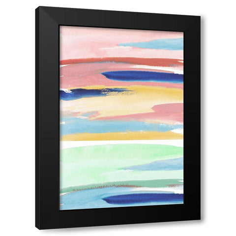 Rainbow Explosion I Black Modern Wood Framed Art Print with Double Matting by Medley, Elizabeth