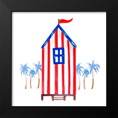 Lifeguard House I Black Modern Wood Framed Art Print by Del Sol, Ani
