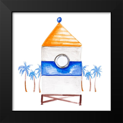 Lifeguard House II Black Modern Wood Framed Art Print by Del Sol, Ani