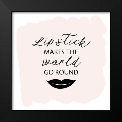 Lipstick World Black Modern Wood Framed Art Print by Wilson, Kali