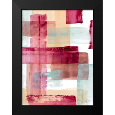 Rose and Peach I Black Modern Wood Framed Art Print by Loreth, Lanie