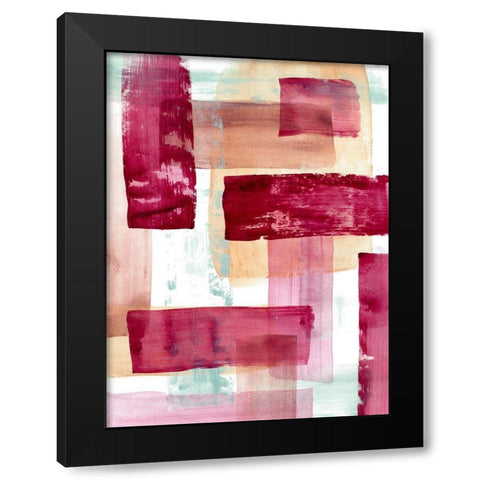 Rose and Peach II Black Modern Wood Framed Art Print by Loreth, Lanie
