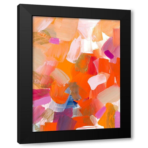 Confetti Petals Black Modern Wood Framed Art Print by Loreth, Lanie