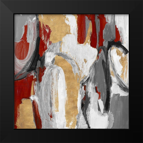 Red and Gold City Symphony I Black Modern Wood Framed Art Print by Loreth, Lanie