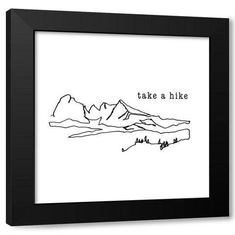 Take a Hike Black Modern Wood Framed Art Print by Edwins, Hugo