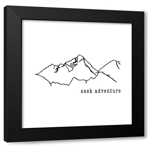 Seek Adventure Black Modern Wood Framed Art Print with Double Matting by Edwins, Hugo