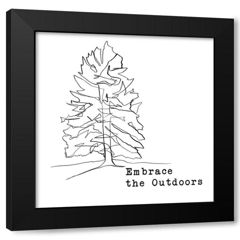 Embrace the Outdoors Black Modern Wood Framed Art Print by Edwins, Hugo