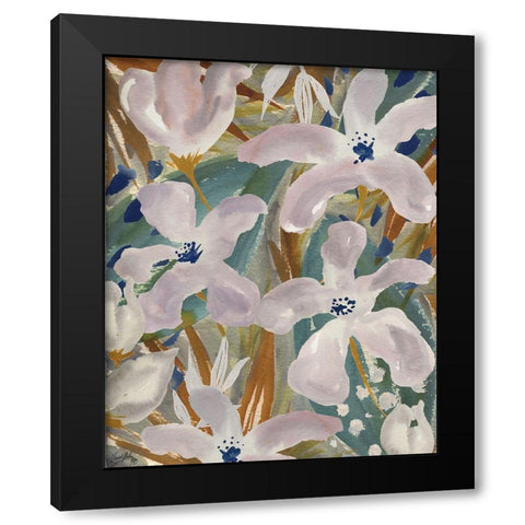 Femme Floral I Black Modern Wood Framed Art Print with Double Matting by Medley, Elizabeth