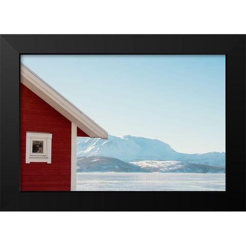 Winter Cabin Black Modern Wood Framed Art Print by Wilson, Kali