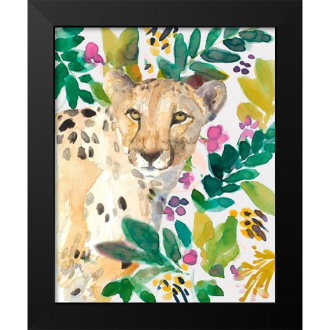 Garden Cheetah Black Modern Wood Framed Art Print by Loreth, Lanie