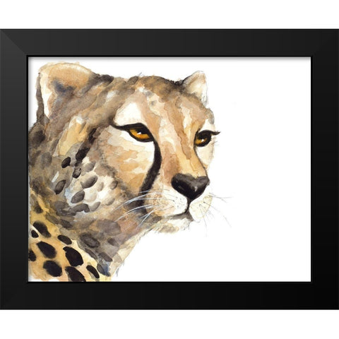 Cheetah Portrait Black Modern Wood Framed Art Print by Loreth, Lanie