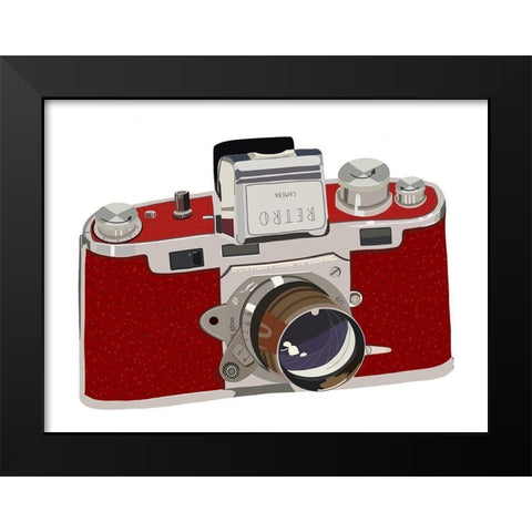 Retro Camera Black Modern Wood Framed Art Print by Bucheli, Jen