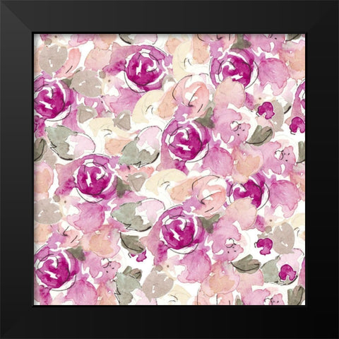 Beautiful Lilac Florals Black Modern Wood Framed Art Print by Loreth, Lanie