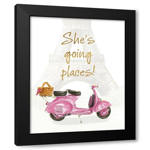 Shes Going Places I Black Modern Wood Framed Art Print with Double Matting by Loreth, Lanie