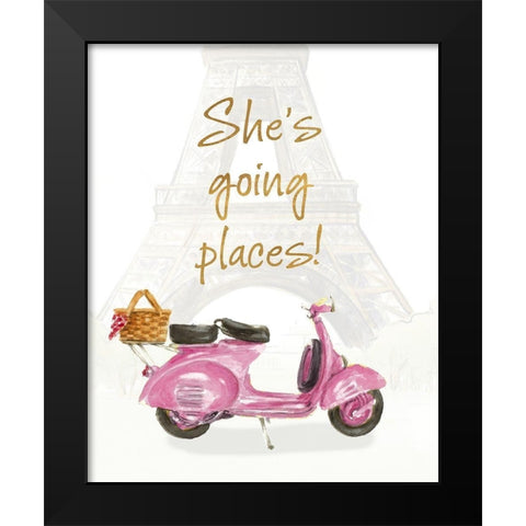 Shes Going Places I Black Modern Wood Framed Art Print by Loreth, Lanie