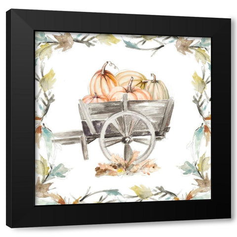 Wood Cart Square with Branches Black Modern Wood Framed Art Print by Pinto, Patricia