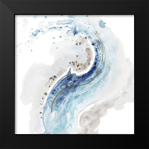 Scrambled Blue River Black Modern Wood Framed Art Print by Pinto, Patricia