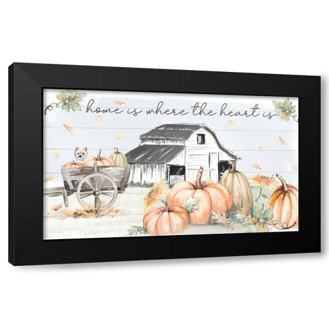 Pumpkin Barn Black Modern Wood Framed Art Print by Pinto, Patricia