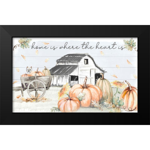 Pumpkin Barn Black Modern Wood Framed Art Print by Pinto, Patricia