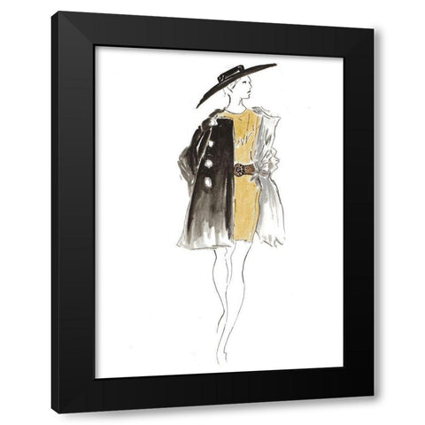 Fashion Sketch I Black Modern Wood Framed Art Print with Double Matting by Pinto, Patricia