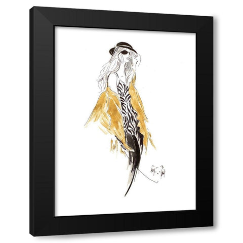 Fashion Sketch II Black Modern Wood Framed Art Print with Double Matting by Pinto, Patricia
