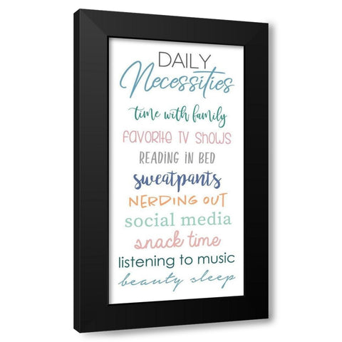 Daily Necessities on White Black Modern Wood Framed Art Print by Quach, Anna