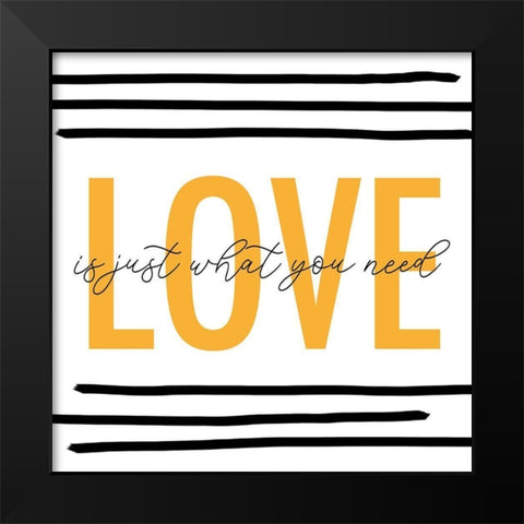 LOVE Black Modern Wood Framed Art Print by Quach, Anna