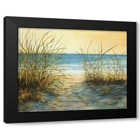 Cannon Beach Black Modern Wood Framed Art Print by DeRice, Julie