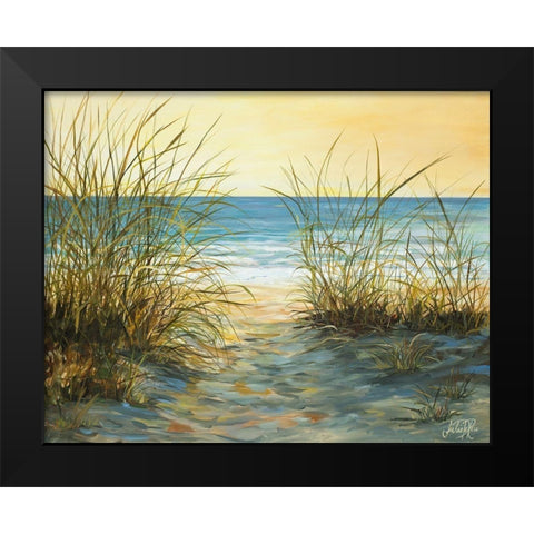 Cannon Beach Black Modern Wood Framed Art Print by DeRice, Julie