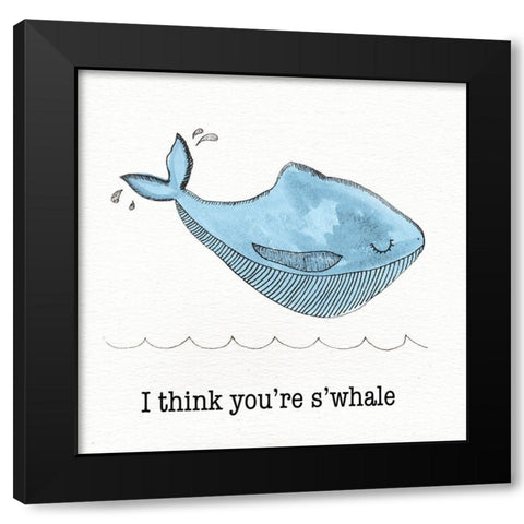 Whale I Black Modern Wood Framed Art Print with Double Matting by Torres, Melanie